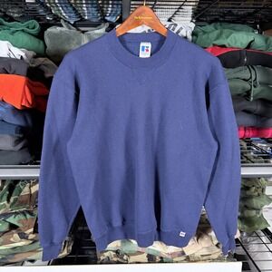 vintage Russell Athletic Mens Navy Blue Crewneck Sweatshirt Size S Made in USA